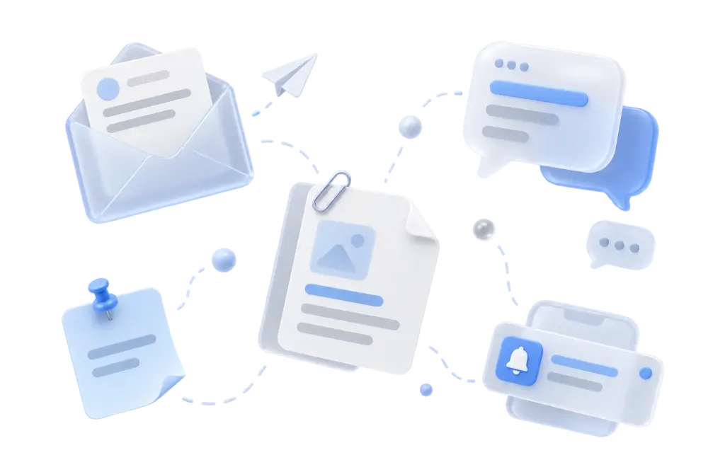 Separate messages, emails and documents without one shared place