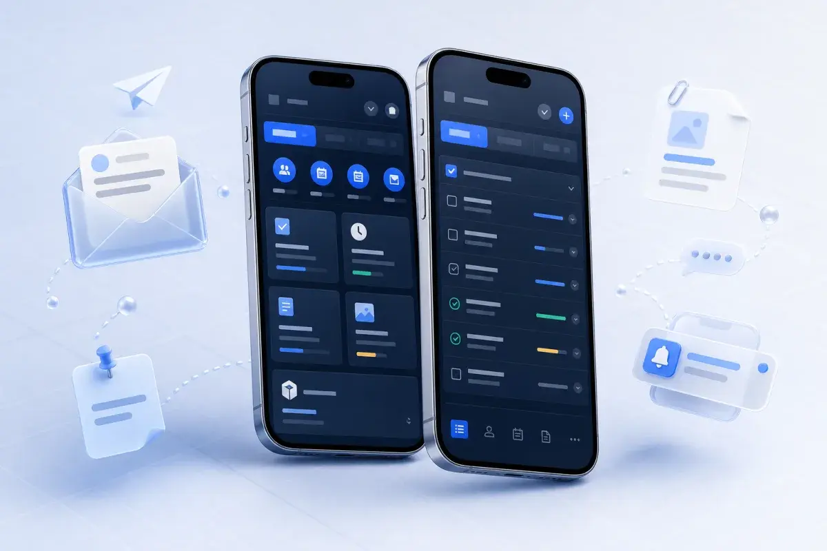 Mobile application for team work and field service