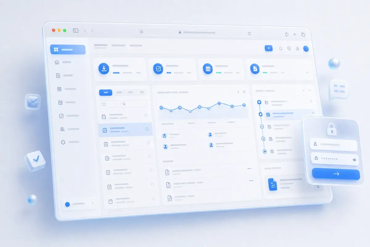 Web platform with a client portal and work overview